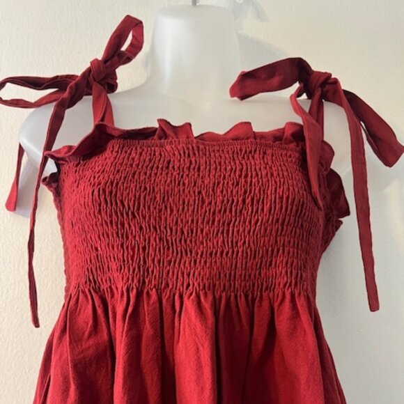 Adorable 100% Wine Burgundy Color ~ Cotton Top - Picture 3 of 8